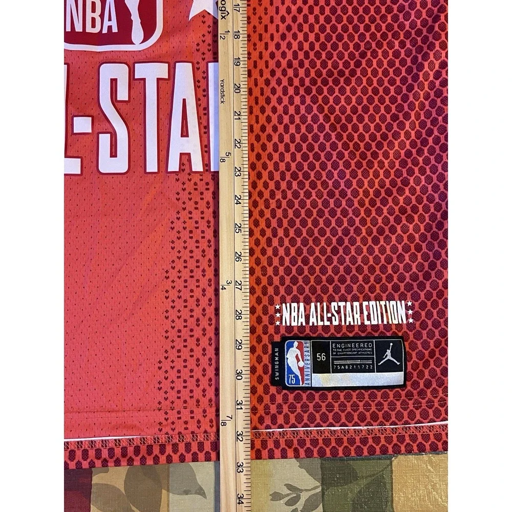 Men's 56 NBA‎ All Star Edition Kevin Durant Jordan 75th Anniversary Jersey Red